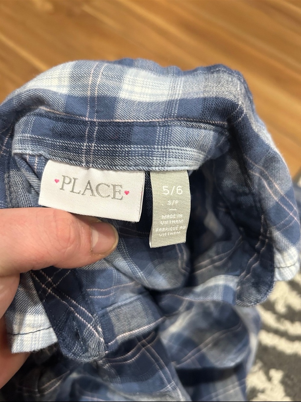 Children’s Place Blue Plaid Dress with Ruffle Trim Size 5/6 - Picture 2 of 2